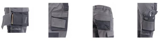 Pantaloni elasticizzati da lavoro con tasche laterali grigi