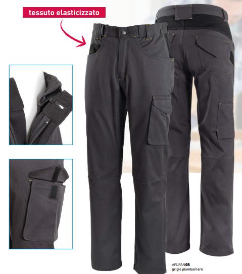 Pantaloni da lavoro multitasche per idraulici, modello Flexy