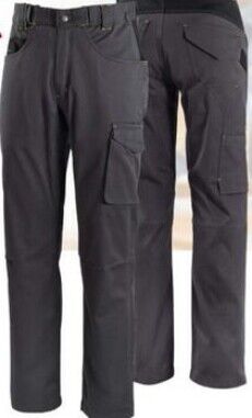 Pantaloni da lavoro tessuto elasticizzato con tasche laterali