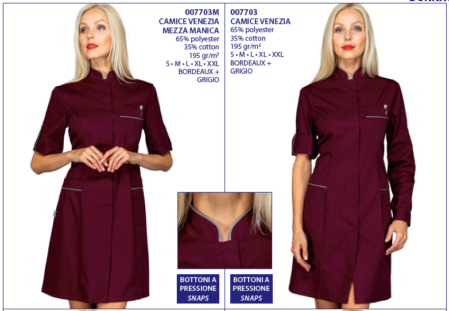 Camice donna da lavoro colore bordeaux