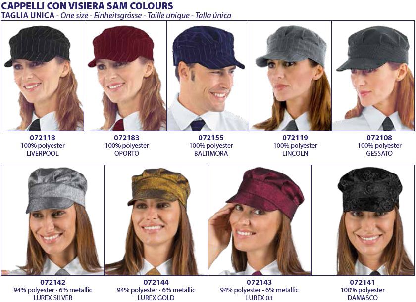 Cappelli con visiera per bar