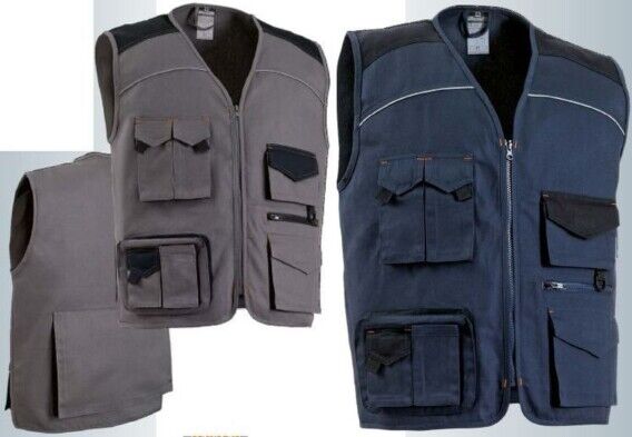 Gilet bicolore multitasche, profilo rinfrangente, Delta blu Gilet multitasche per manutentori