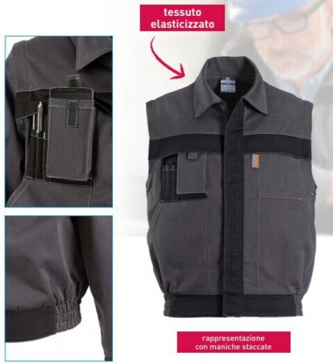 Giubbini Stretch da lavoro con maniche staccabili modello Speedy