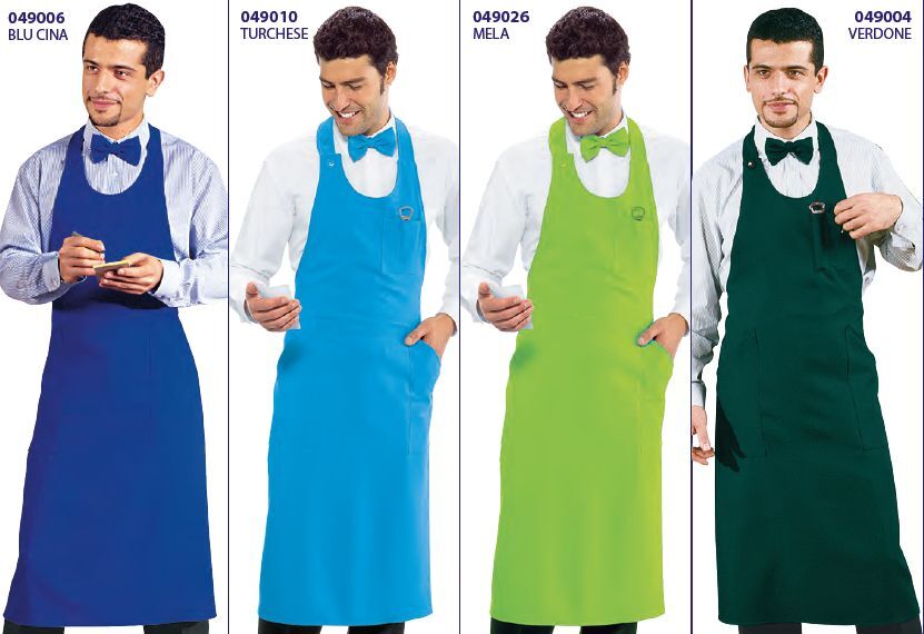 Grembiule cameriere azzurro e verde, Sommellier Grembiule cameriere azzurro, Sommellier