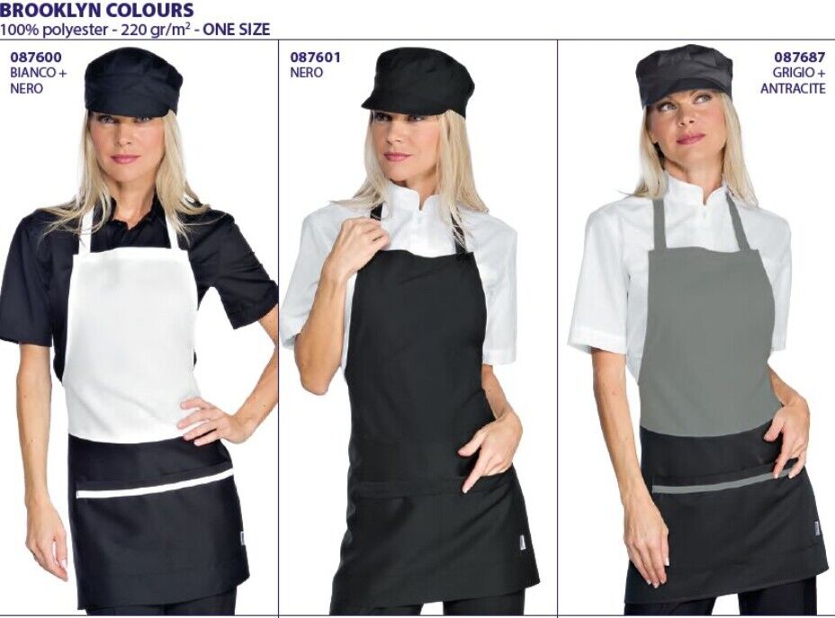 Grembiuli donna con pettorina bicolore Brooklyn Grembiuli donna con pettorina bicolore etnico prezzi con sconto progressivo