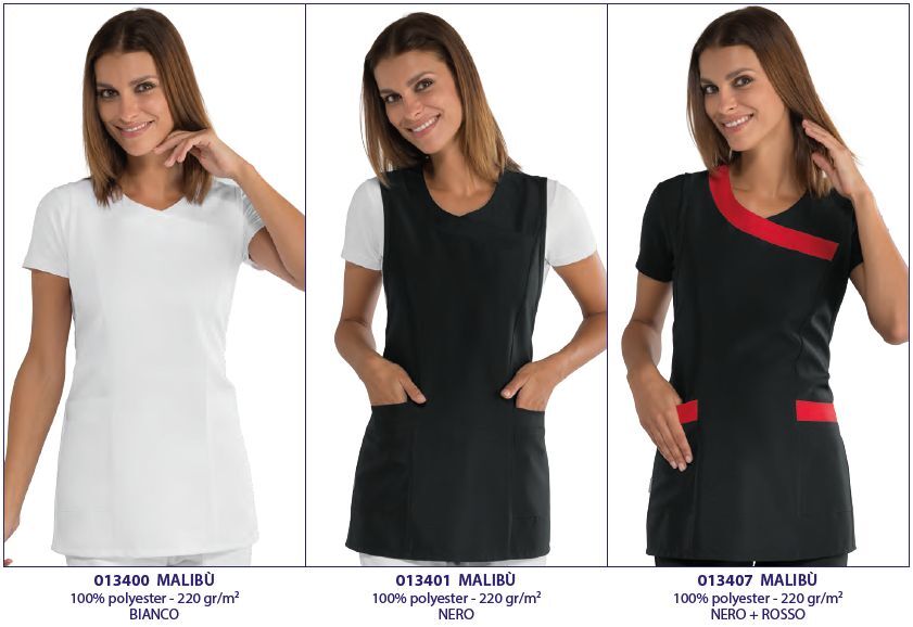 Vendita casacca e poncho per estetiste Malibù Vendita casacca e poncho per estetiste, vendita on line con sconti ingrosso