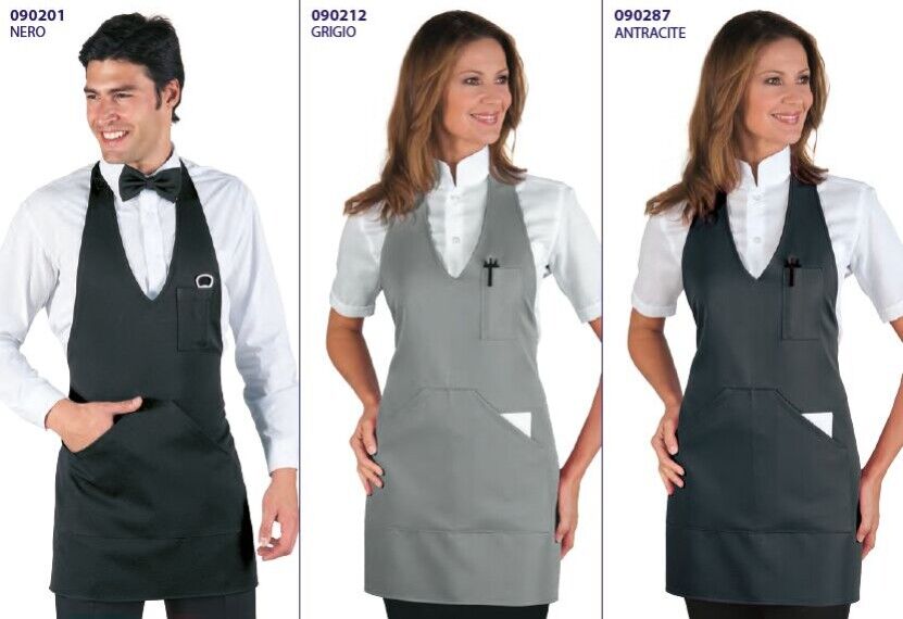 Vendita ingrosso grembiuli unisex Bistro Grembiuli con pettorina media misura grigio - Bistro