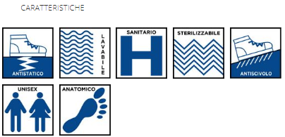 ZOCCOLI LUXOR APERTO CON TOMAIA CON FORI zoccoli sanitari antibatterici con tomaia forata