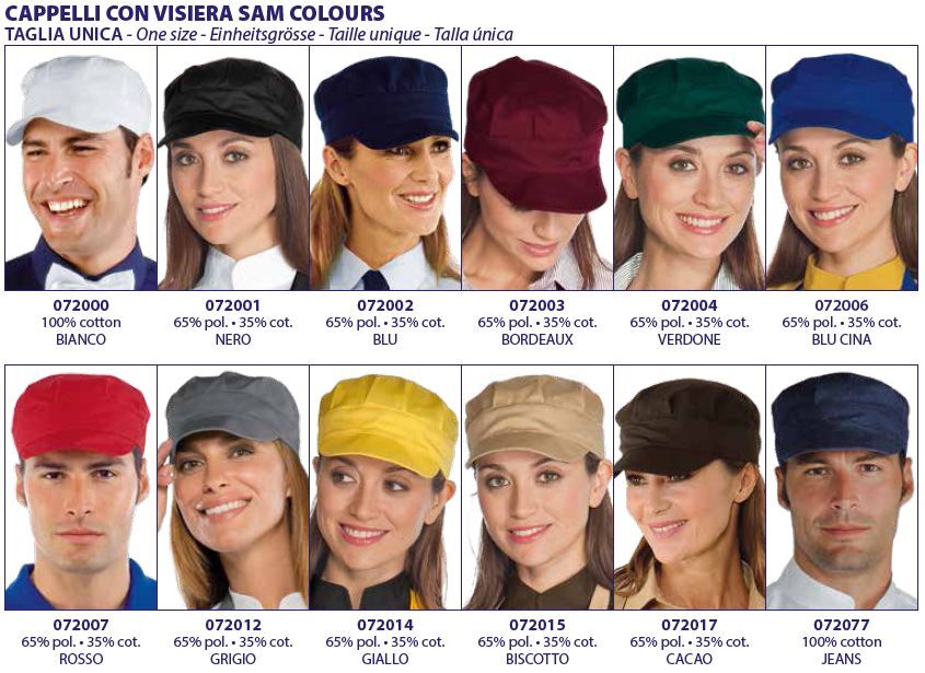 cappelli con visiera per gelatieri