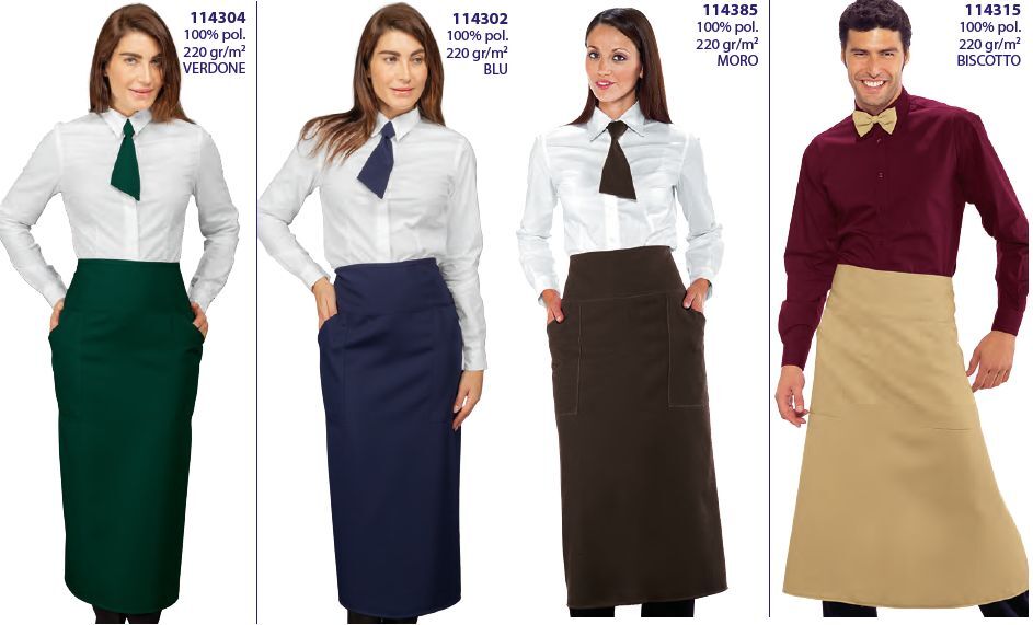 Grembiuli vita lunghi senza spacco modello Versailles Grembiuli vita lunghi senza spacco modello Versailles, unisex